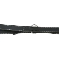 TRIXIE Rustic Fettleder-V-Leine Heartbeat, 2m, schwarz | L–XL: 2.00 m/25 mm