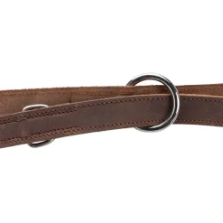 TRIXIE Rustic Fettleder-V-Leine, 2m, dunkelbraun | L–XL: 2.00 m/25 mm