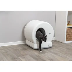 TRIXIE Selbstreinigende Katzentoilette, Kunststoff, weiß | 53 x 55.5 x 52 cm