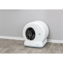 TRIXIE Selbstreinigende Katzentoilette, Kunststoff, weiß | 53 x 55.5 x 52 cm