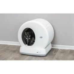 TRIXIE Selbstreinigende Katzentoilette, Kunststoff, weiß | 53 x 55.5 x 52 cm