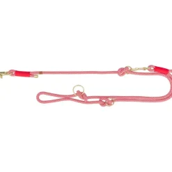 TRIXIE Soft Rope V-Leine, 2m, rot/creme | M–L: 2.00 m/ø 10 mm
