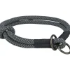 TRIXIE Soft Rope Zug-Stopp-Halsband, schwarz/grau | L: 50 cm/ø 13 mm