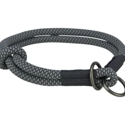 TRIXIE Soft Rope Zug-Stopp-Halsband, schwarz/grau | L: 50 cm/ø 13 mm