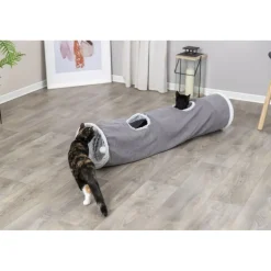 TRIXIE Spieltunnel Harvey, Plüsch, grau | ø 27 x 116 cm