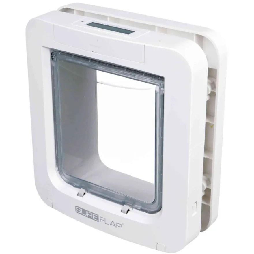 TRIXIE SureFlap 4-Wege Freilauftür mit Mikrochiperkennung, weiß | 26.2 x 28.1 cm