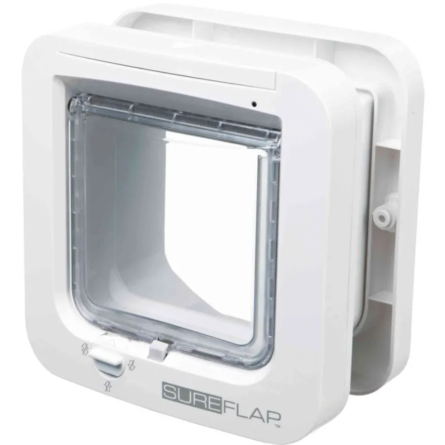 TRIXIE SureFlap 4-Wege Freilauftür mit Mikrochiperkennung, weiß | 21 x 21 cm