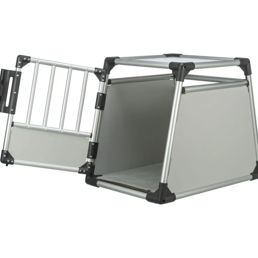 TRIXIE Transportbox, Aluminium, hellgrau/silber | M: 55 x 62 x 78 cm
