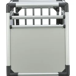 TRIXIE Transportbox, Aluminium, hellgrau/silber | M: 55 x 62 x 78 cm