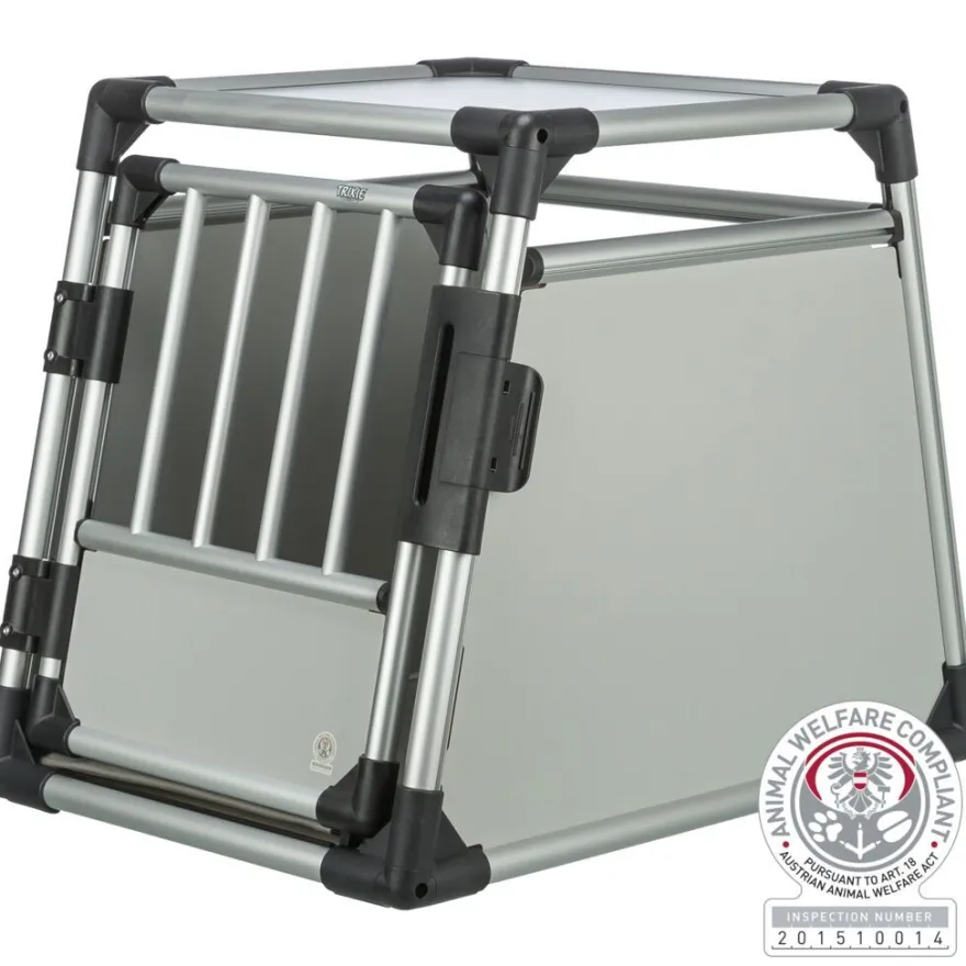 TRIXIE Transportbox, Aluminium, hellgrau/silber | M: 55 x 62 x 78 cm