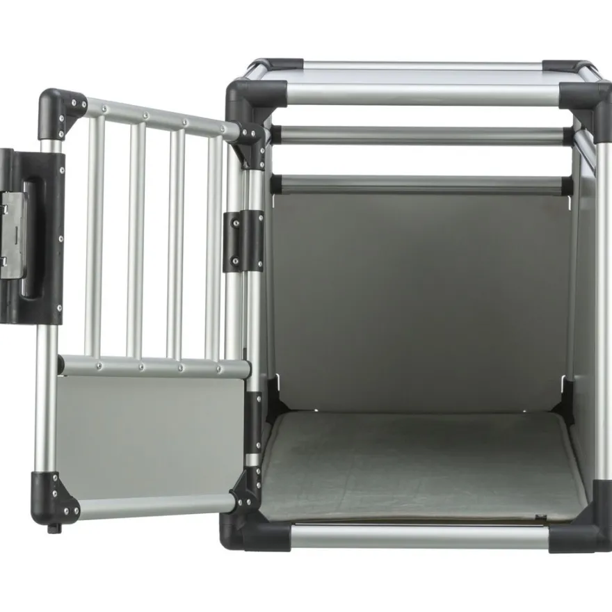 TRIXIE Transportbox, Aluminium, hellgrau/silber | M: 55 x 62 x 78 cm