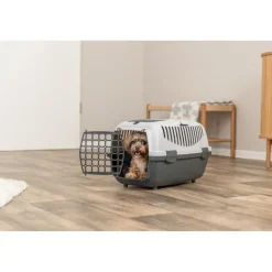 TRIXIE Transportbox Capri 1 & 2, dunkelgrau/hellgrau | 37 × 34 × 55 cm