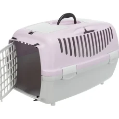 TRIXIE Transportbox Capri 1 & 2, hellgrau/flieder | 37 × 34 × 55 cm