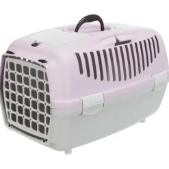 TRIXIE Transportbox Capri 1 & 2, hellgrau/flieder | 37 × 34 × 55 cm