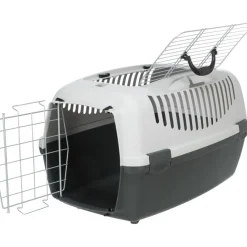TRIXIE Transportbox Capri 3 Open Top, dunkelgrau/hellgrau | S: 40 x 38 x 61 cm