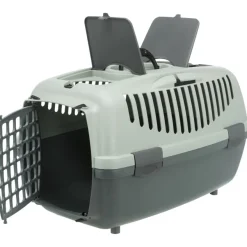 TRIXIE Transportbox Capri 3, recycelt, anthrazit/grau-grün | S: 40 x 38 x 61 cm-anthrazit