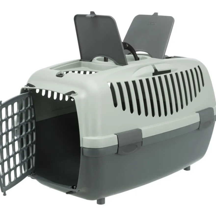 TRIXIE Transportbox Capri 3, recycelt, anthrazit/grau-grün | S: 40 x 38 x 61 cm-anthrazit