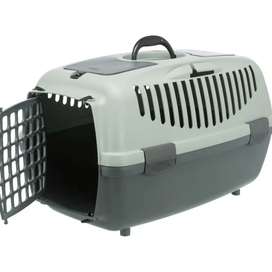 TRIXIE Transportbox Capri 3, recycelt, anthrazit/grau-grün | S: 40 x 38 x 61 cm-anthrazit