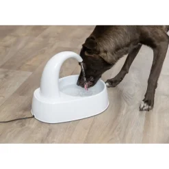TRIXIE Trinkbrunnen Curved Stream, weiß | 2,5 l/25 × 24,5 × 35 cm