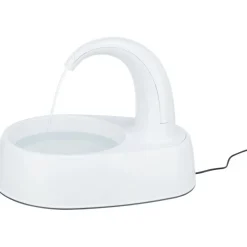 TRIXIE Trinkbrunnen Curved Stream, weiß | 2,5 l/25 × 24,5 × 35 cm
