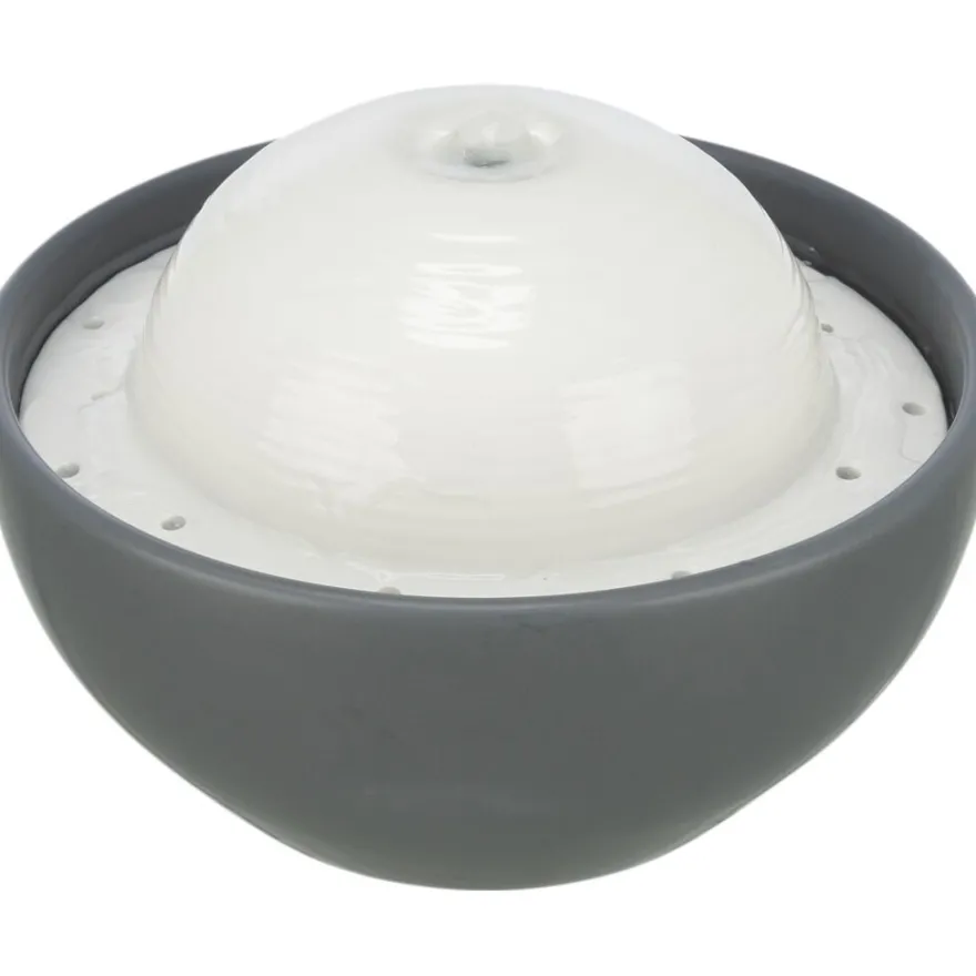 TRIXIE Trinkbrunnen Vital Dome, Keramik, grau/weiß | 1.5 l