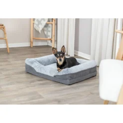 TRIXIE Vital Bett Lino Soft, eckig, grau/hellgrau | 70 x 55 cm