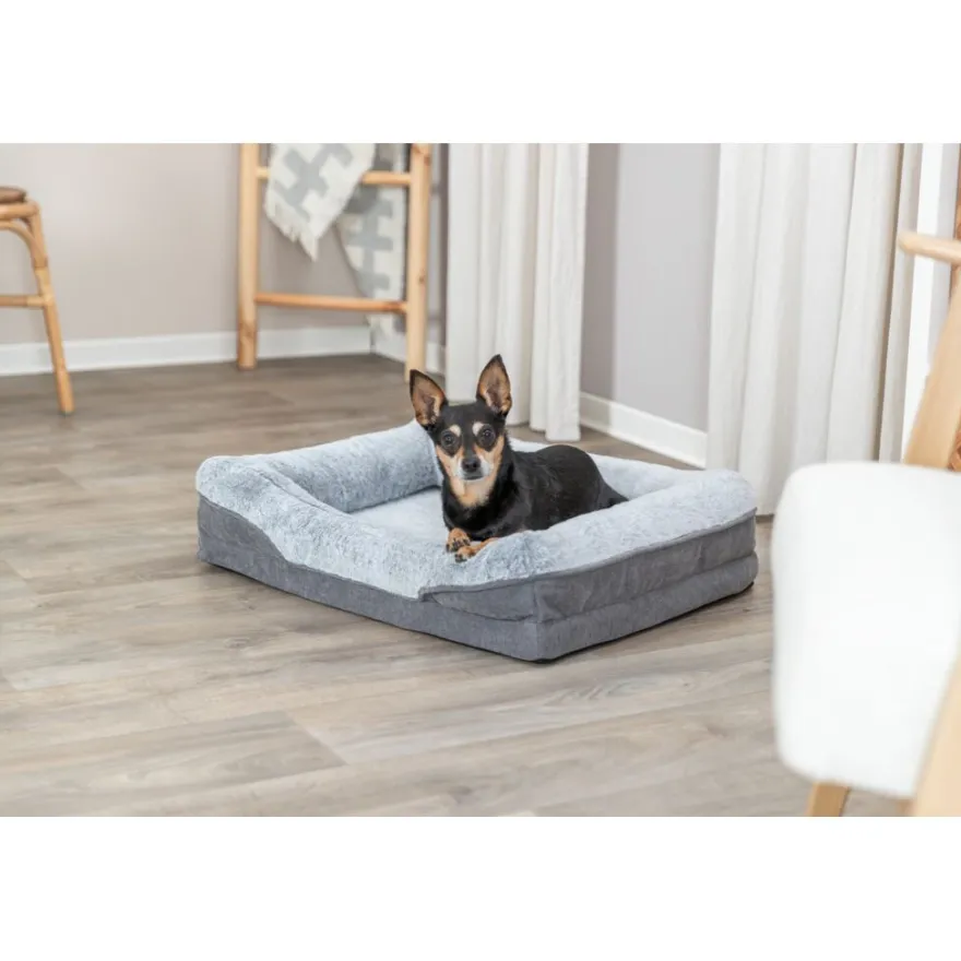 TRIXIE Vital Bett Lino Soft, eckig, grau/hellgrau | 70 x 55 cm