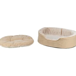 TRIXIE Vital Bett Lino Soft, oval, beige/creme | 60 x 45 cm