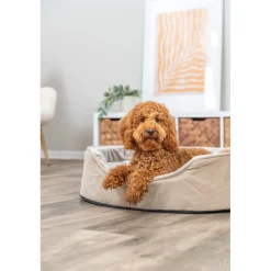TRIXIE Vital Bett Lino Soft, oval, beige/creme | 60 x 45 cm