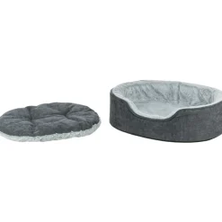 TRIXIE Vital Bett Lino Soft, oval, grau/hellgrau | 60 x 45 cm