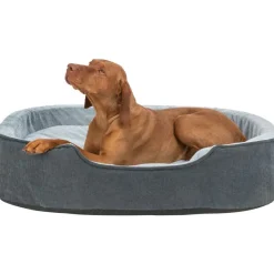 TRIXIE Vital Bett Lino Soft, oval, grau/hellgrau | 60 x 45 cm