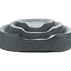 TRIXIE Vital Bett Lino Soft, oval, grau/hellgrau | 60 x 45 cm