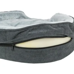 TRIXIE Vital Bett Lino Soft, oval, grau/hellgrau | 60 x 45 cm