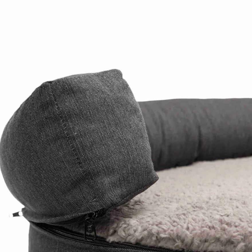 TRIXIE Vital Sofa Bendson, oval, dunkelgrau/hellgrau | 100 x 80 cm