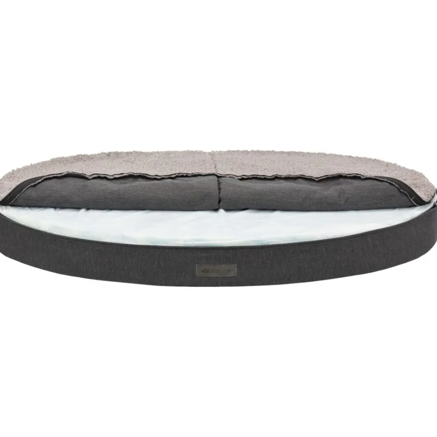 TRIXIE Vital Sofa Bendson, oval, dunkelgrau/hellgrau | 100 x 80 cm