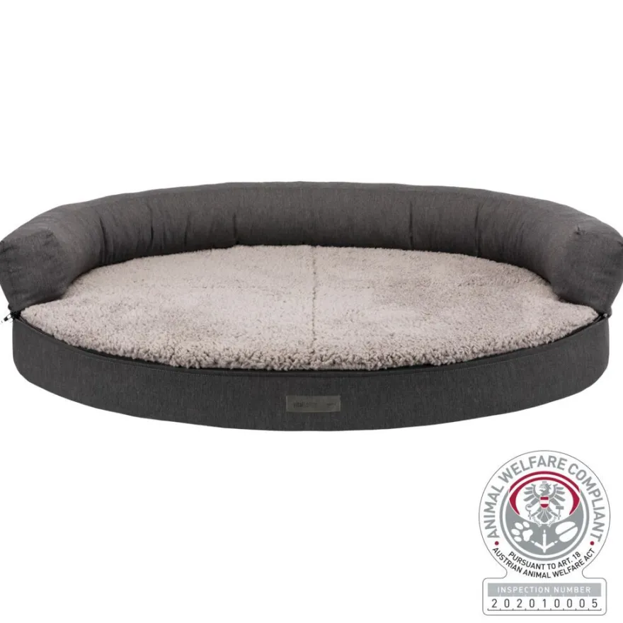 TRIXIE Vital Sofa Bendson, oval, dunkelgrau/hellgrau | 100 x 80 cm