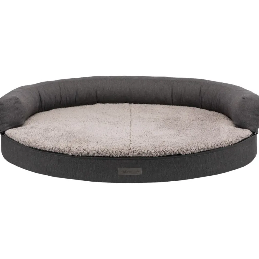 TRIXIE Vital Sofa Bendson, oval, dunkelgrau/hellgrau | 100 x 80 cm