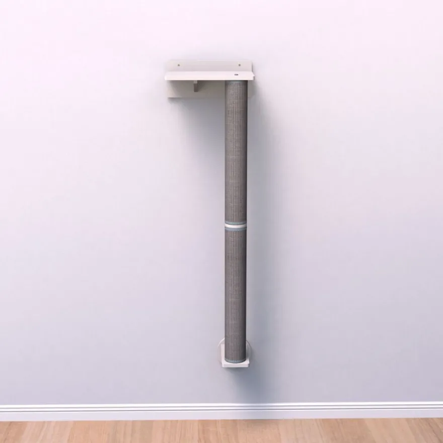 TRIXIE Wand-Set 1, Stamm mit Wandhaltern, weiß/grau | 35 x 130 x 25 cm