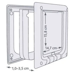 TRIXIE 4-Wege Freilauftür elektromagnetisch, weiß | 21.1 x 24.4 cm