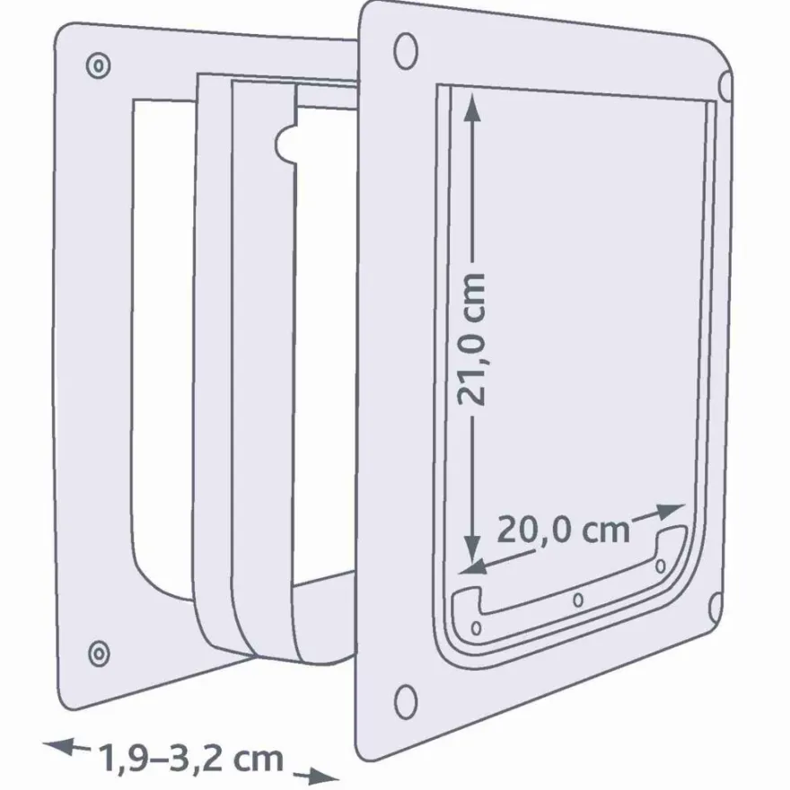 TRIXIE 2-Wege Freilauftür für Hunde, mit Tunnel, weiß | XS–S: 25 x 29 cm