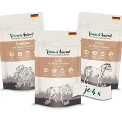 Venandi Animal - Probierpaket II - 4 x Pferd, 4 x Kalb, 4 x Truthahn | 12 x 125 g