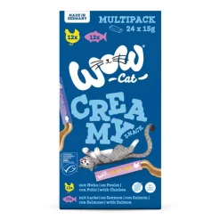 WOW Cat Creamy Snack Multipack (2 Sorten) | 24 x 15 g