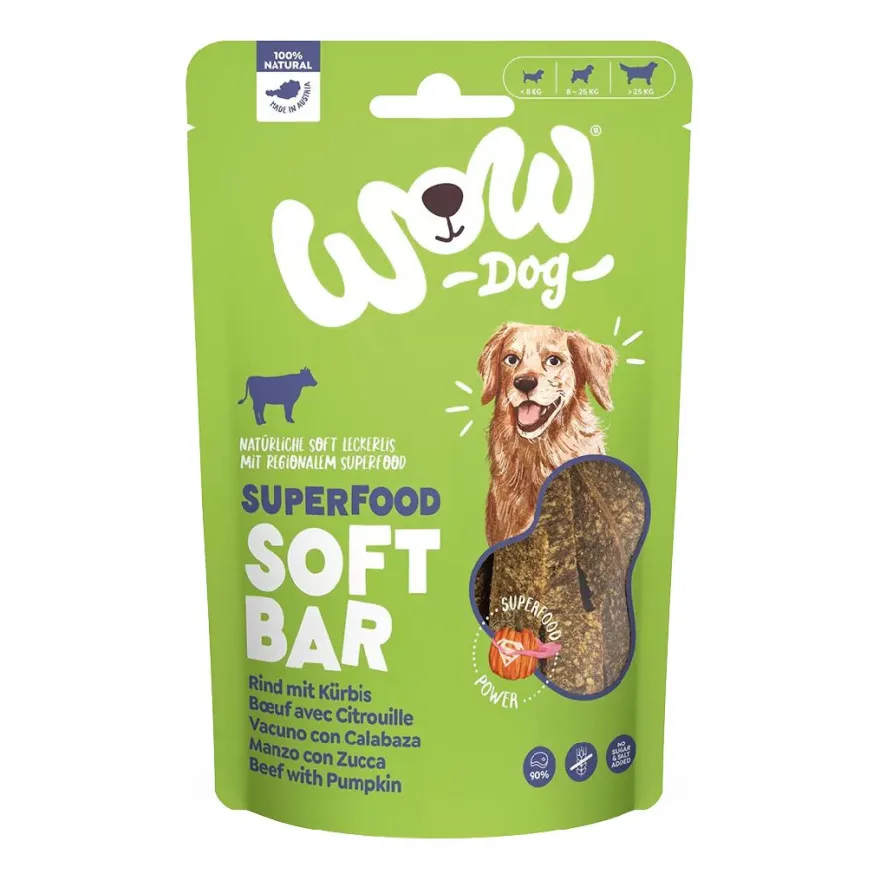WOW SUPERFOOD Soft Bar Rind mit Kürbis | 150 g